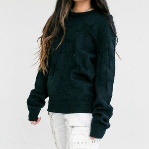 COPY - Saint Laurent Navy Star Print Crew Neck Sweater